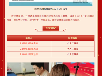 我校学子在全国计算机应用能力与数字素养大赛中斩获佳绩，闪耀科技舞台